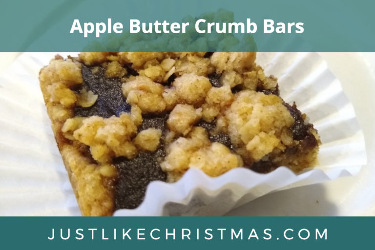 Just Like Christmas - Gifts of Joy, Wonder, and Gratitude 5 Apple Butter Crumb Bars - Recipe from Just Like Christmas